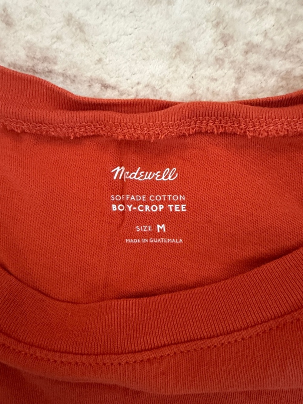 Madewell Short-Sleeve Cropped Tee - Vibrant Orange - Picture 2 of 2